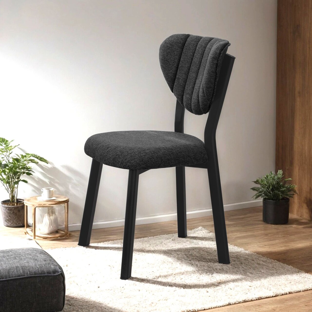 Scaun, Hanah Home, Elma, 47x85x45 cm, Antracit - view 2