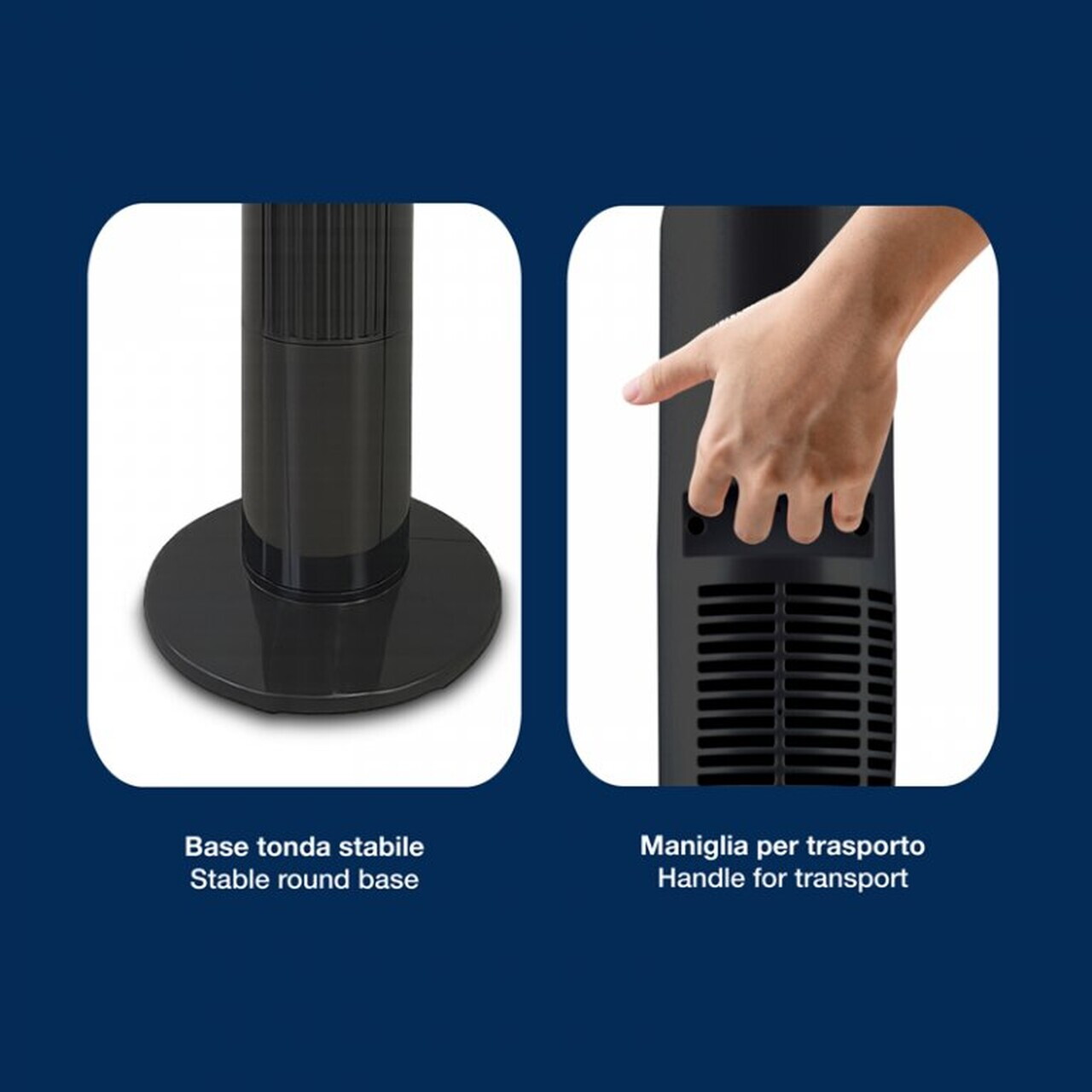 Ventilator turn Beper, 27.5x101 cm, 45W, aluminiu, negru - view 6