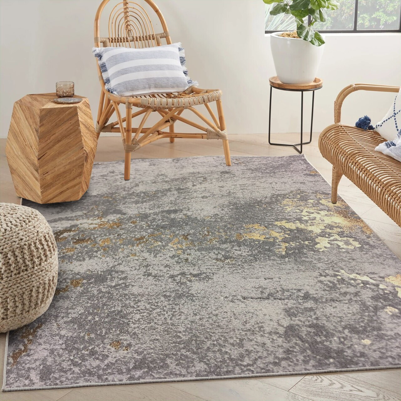 Covor Woopamuk227 120x180 cm BUMBAC/POLIESTER Gri