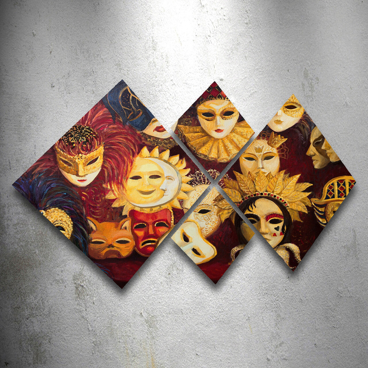 Set 4 tablouri decorative, 4MDF136447223, MDF, Imprimat UV, Multicolor - 1 | YEO