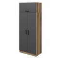 Dulap pentru haine, Minerva, Kale Anthracite, 90x255x52 cm, PAL, Antracit