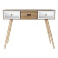Birou, DKD Home Decor, 100 x 60 x 81 cm, lemn, alb/maro