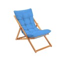 Scaun de gradina, Meya Dekor, My006, 59x90x44 cm, Lemn de fag, Albastru / Natural