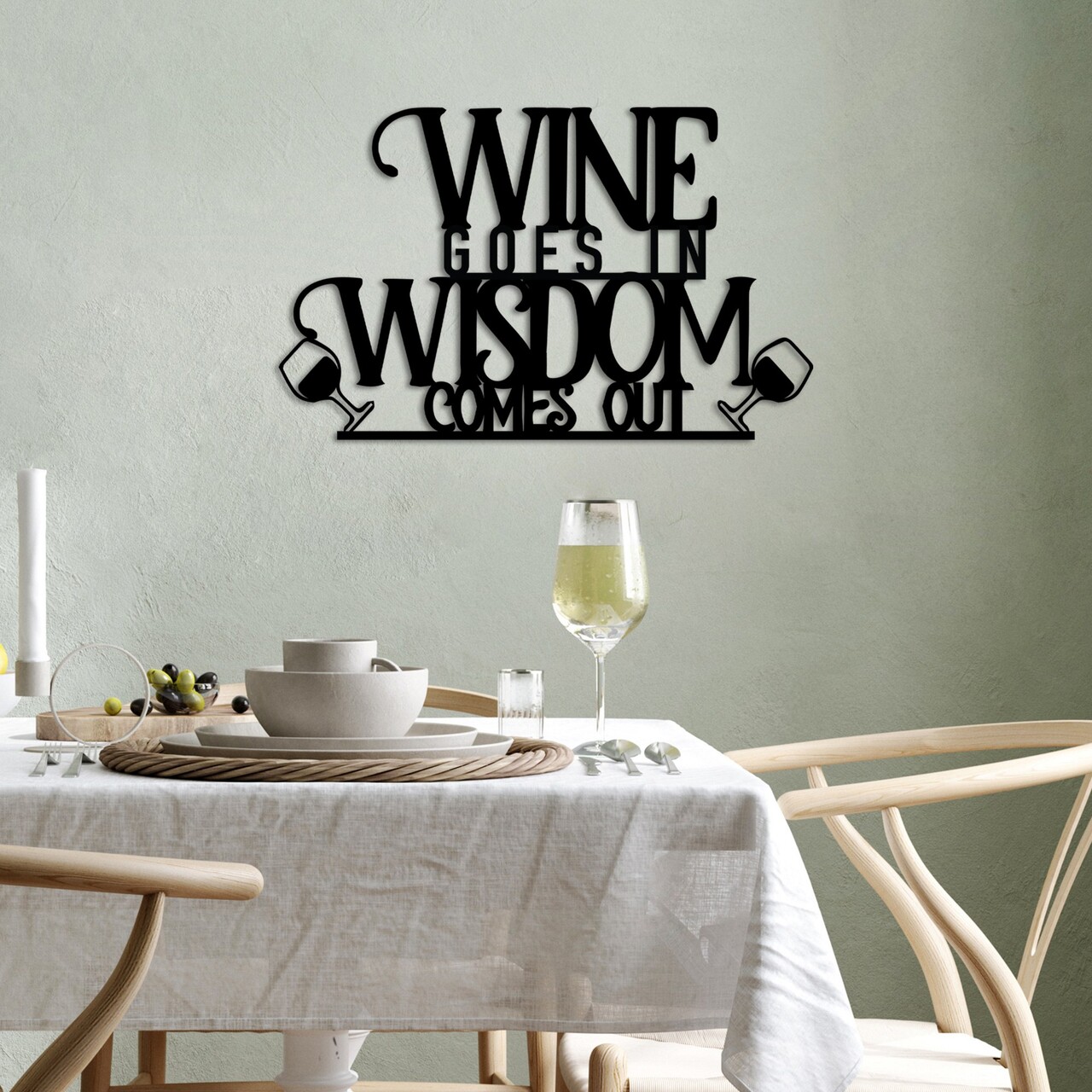Decoratiune de perete, Wine Wisdom, Dimensiune: 55 x 34 cm , Negru - view 2
