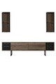 Comoda TV, Bexley, Black Line, 180x30x48 cm, PAL, Nuc / Negru