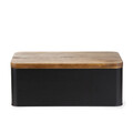 Cutie pentru paine Lomas, Homla, 33x18x13 cm, inox/lemn, negru/natur