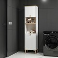 Dulap multifunctional, Hanah Home, Viona, 45x180x30 cm, Coș adânc / Alb