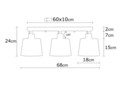 Lustra Kemer N-268, Noor, 68 x 24 cm, 3 x E27, 100W, argintiu
