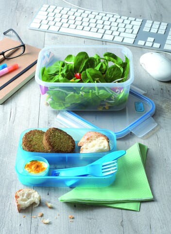 Caserola dreptunghiulara cu capac, snips, lunchbox blue, 1.5 l, polipropilena, albastru