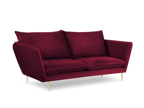 Canapea, Verveine, Mazzini Sofas, 3 locuri, 212x95x96 cm, catifea, rosu