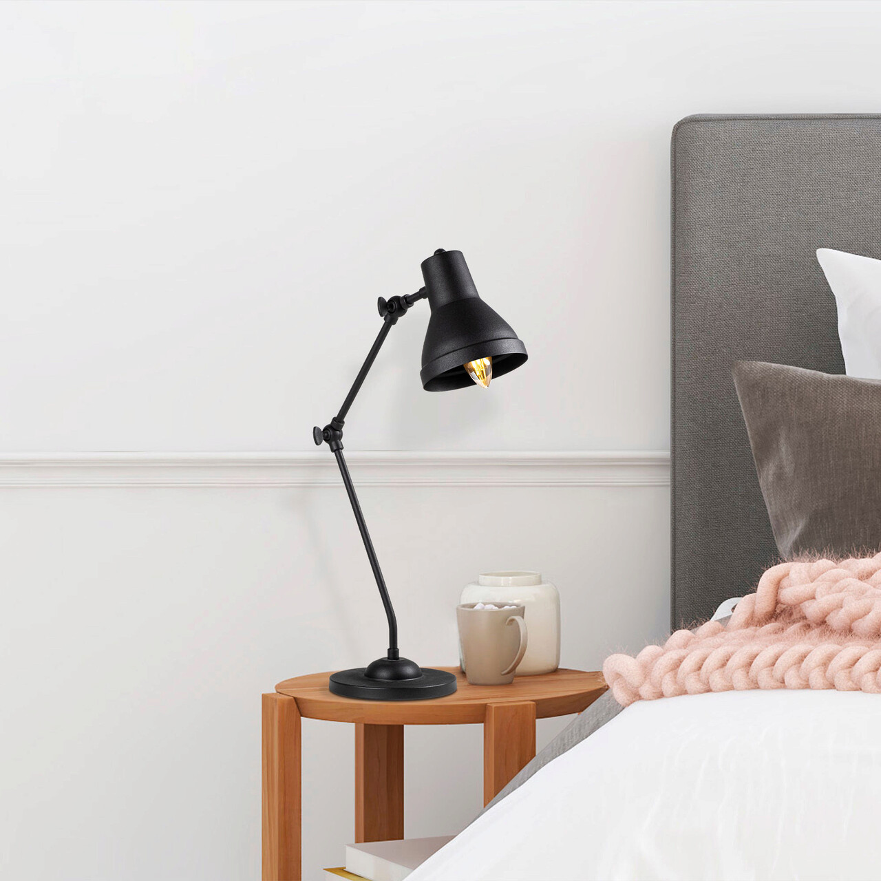 Lampa de masa, Fulgor, 942FLG1807, Metal, Negru - 1 | YEO