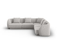 Coltar reversibil 5 locuri, Tulum, Cosmopolitan Design, 255x255x70 cm, tesatura chenille, gri deschis
