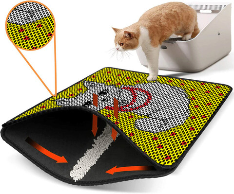 Covoras litiera pentru colectarea granulelor de nisip, Nrszn0208, 45×60 cm, 50% PVC/50% POLIESTER, Multicolor Gravel