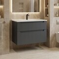 Dulap de baie cu chiuvetă, Hanah Home, Messina 85 v2, Antracit mat