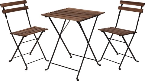 Set mobilier de gradina Bistro Rustic, 3 piese, metal, maro Bistrò