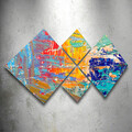 Set 4 tablouri decorative, 4MDF362273090, MDF, Imprimat UV, Multicolor