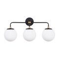 Aplica de perete, Fulgor, 942FLG2172, Metal, Negru / Auriu / Alb