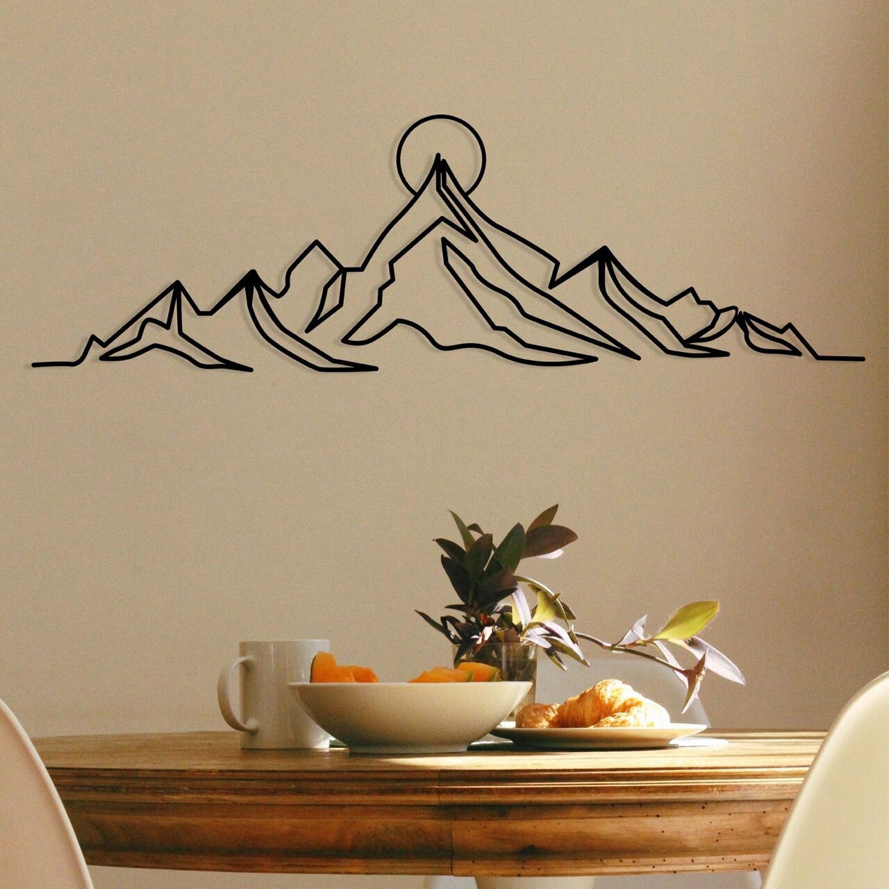 Decoratiune de perete, Everest, Dimensiuni: 119,5 x 37 cm, Negru - view 4