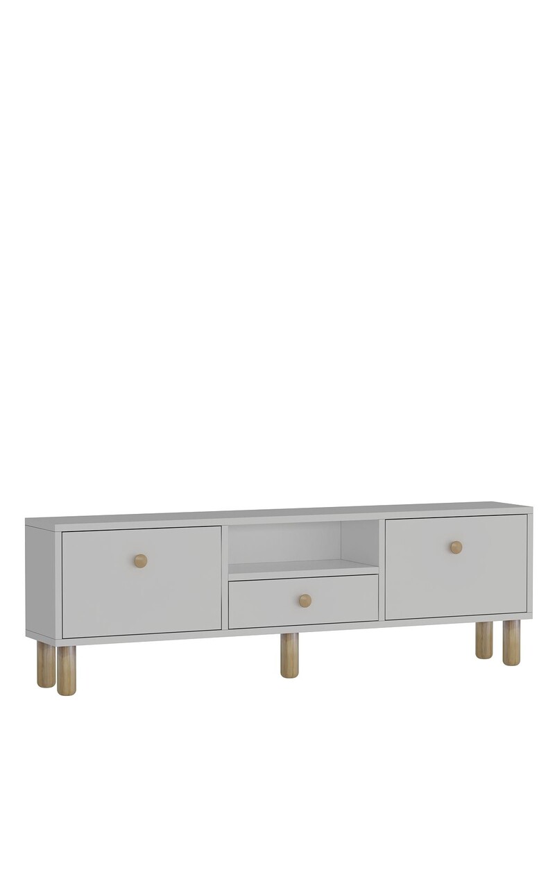 Comoda TV, Hanah Home, 1310-DROP-1, 140x45x30 cm, PAL , Stejar alb / safir - view 4