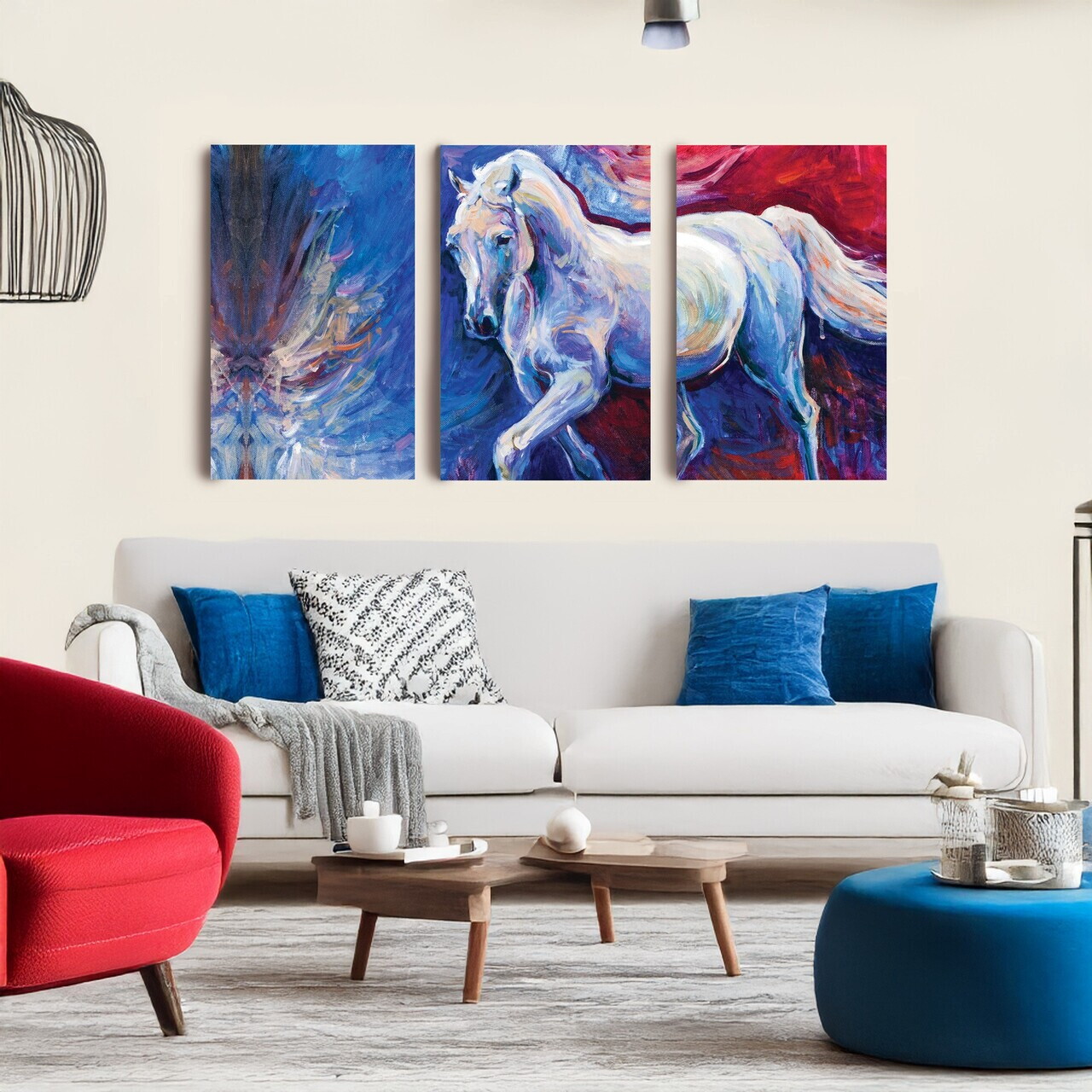 Tablou decorativ, 3PAN-CNV-3020, Dimensiune: 60 x 40 cm (3 bucăți), Multicolor — imaginea 2