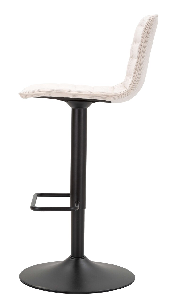 Set 2 scaune de bar Lift High White, Mauro Ferretti, 43x49.5x85.5 cm, inaltime ajustabila, fier/poliester, negru/alb