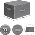 Set 3 cutii depozitare, Songmics, 40x30x25 cm, pliabile, carton/material netesut, gri