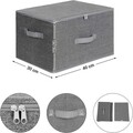 Set 3 cutii depozitare, Songmics, 40x30x25 cm, pliabile, carton/material netesut, gri