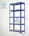 Raft modular pentru depozitare Vasagle, 90x40x180 cm, 875 kg, MDF/otel, albastru