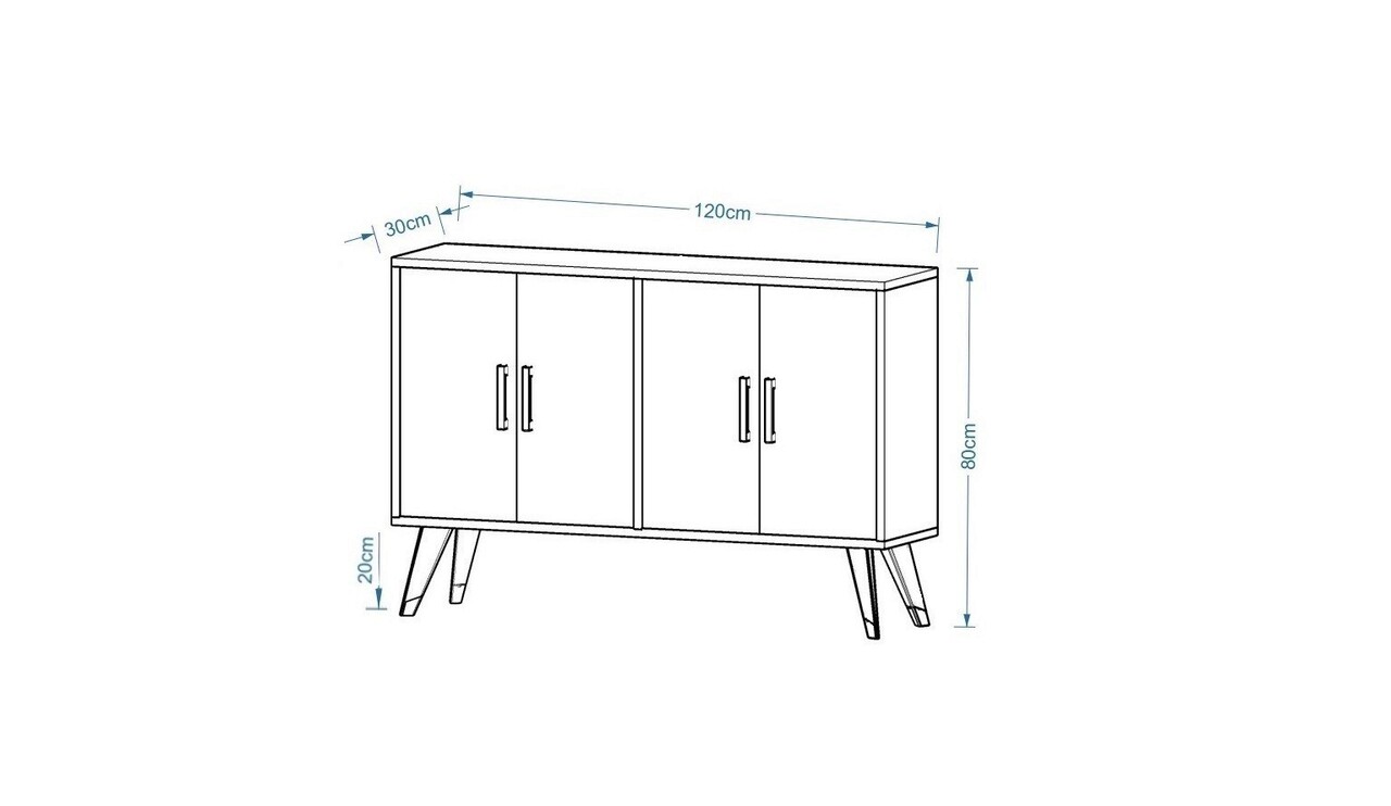 Comoda TV, Odessa, İlda, 120x30x80 cm, PAL, Antracit