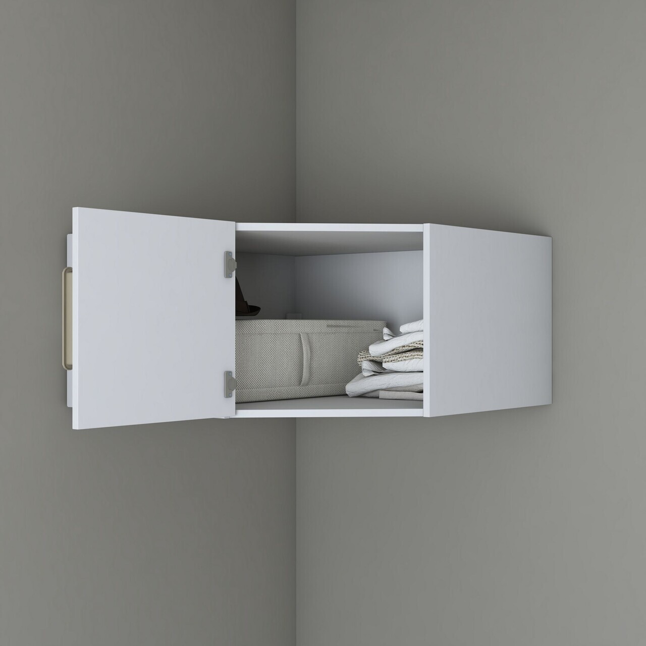 Dulap de perete, Hanah Home, BA168, 91x45x57.5 cm, PAL melaminat, Alb - view 2