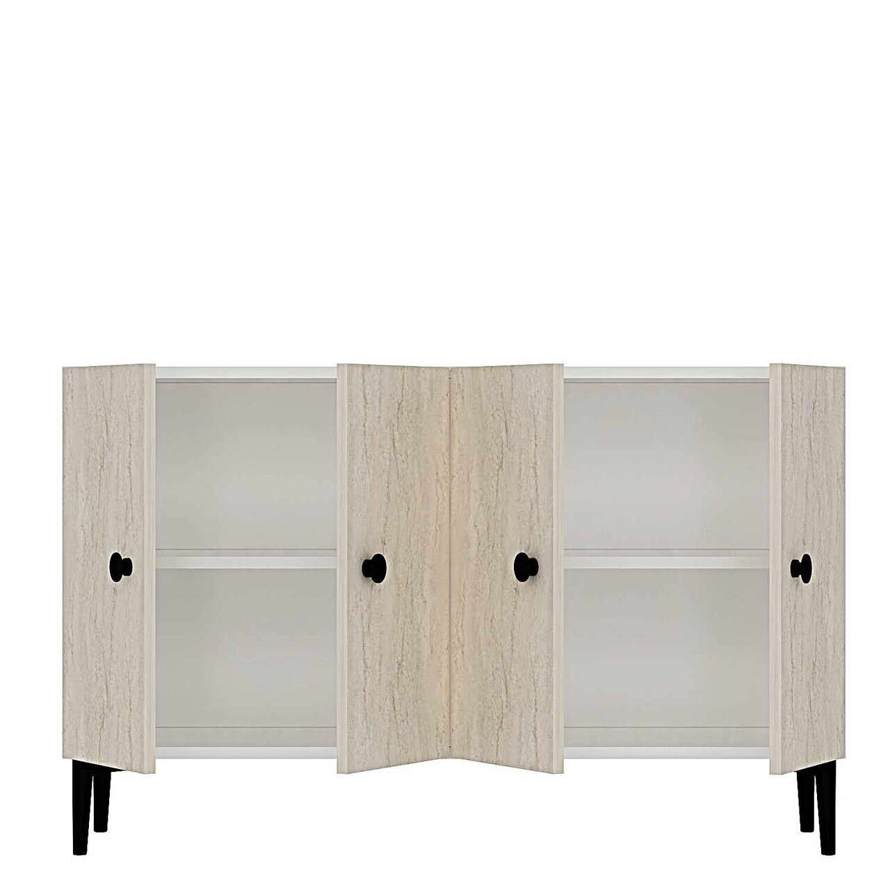 Consola, Hanah Home, Sherifa 120, 120x75x32 cm, Alb / Travertin — imaginea 7