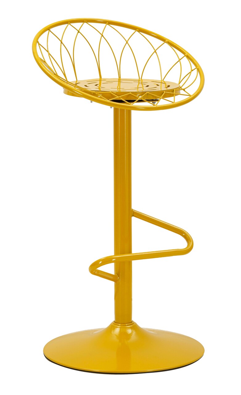 Scaun de bar, Mauro Ferretti, Clox, 49x45x92 cm, metal, galben mustar