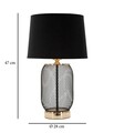 Veioza, Mauro Ferretti, Chaine, 220 V, E27, max 40W, Ø 28 x 47 cm, fier/hartie/textil, negru/auriu