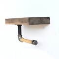 Etajera cu suport pentru hartie igienica Boruraf196, Evila Originals, 30x14x16 cm, maro/negru