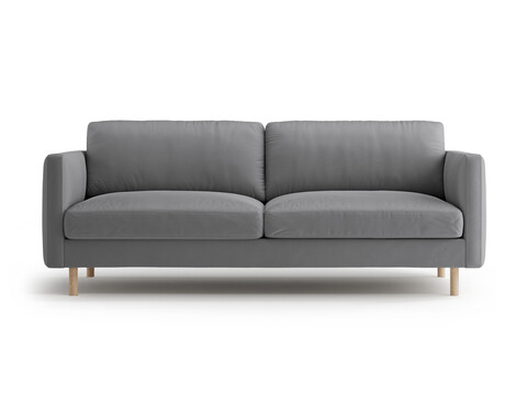 Canapea 3 locuri, Eden, Micadoni, 173x92x90 cm, catifea, gri