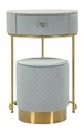 Masa de toaleta cu taburet / masuta dressing Vellit, Mauro Ferretti, 52x70 cm, lemn de pin/MDF/metal, albastru deschis