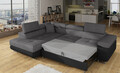 Coltar extensibil stanga 4 locuri, ELTAP, Anton, 272x203x85 cm, lemn/poliester, gri/negru