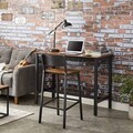 Set 2 scaune de bar, Vasagle, 50.7x43.1x97.2 cm, PAL/otel, max 130 kg, maro rustic