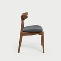 Scaun Eroso, Homla, 48x55.5x74.8 cm, poliester/lemn, maro/gri