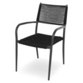 Scaun, Panza, L.56 l.62.5 H.87 cm, aluminiu, negru