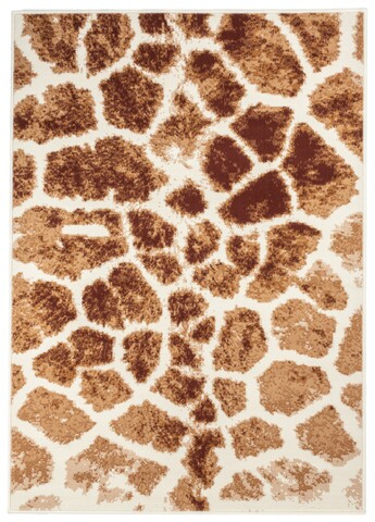 Covor parablund, decorino, 120x170 cm, polipropilena, maro/alb
