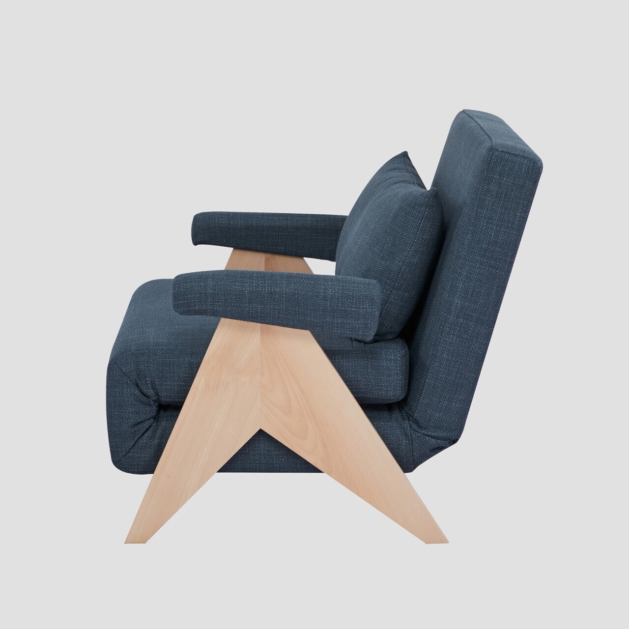 Canapea extensibila 1 loc Calore, Homla, 117x90x82 cm, lemn/poliester, albastru inchis - view 3