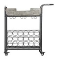 Carucior servire cu suport pentru vin Industry, Mauro Ferretti, 81.5x35x86 cm, fier