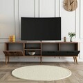Comoda TV, Mezza, Exxen, 180x53x35 cm, Antracit de nuc