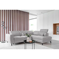 Coltar extensibil dreapta 4 locuri ELTAP, RT-03NU, Noble, 255x201x100 cm, lemn/poliester, gri deschis