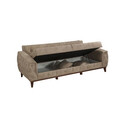 Set canapea extensibilă, Unique Design, 867UNQ1522, Lemn de carpen, Crem