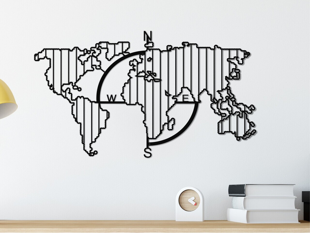 Decoratiune de perete, MAP-MET9010, Dimensiuni: 100 x 57 x 1,5 cm, Negru — imaginea 2