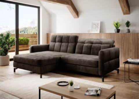 Coltar extensibil dreapta 3 locuri ELTAP, Lore-147, Lorelle, 225x160x105 cm, lemn/poliester, bej inchis