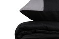 Lenjerie de pat dubla, 4 piese, 200x220 cm, 100% bumbac ranforce, Cotton Box, Plain, negru/gri
