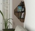 Raft de perete Bosco, Talon, 40 x 40 x 90 cm, walnut/negru
